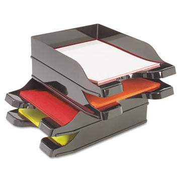 deflecto® Docutray Multi-directional Stacking Tray Set, 2 Sections, Letter To Legal Size Files, 10.13" X 13.63" X 2.5", Black, 2-pack freeshipping - TVN Wholesale